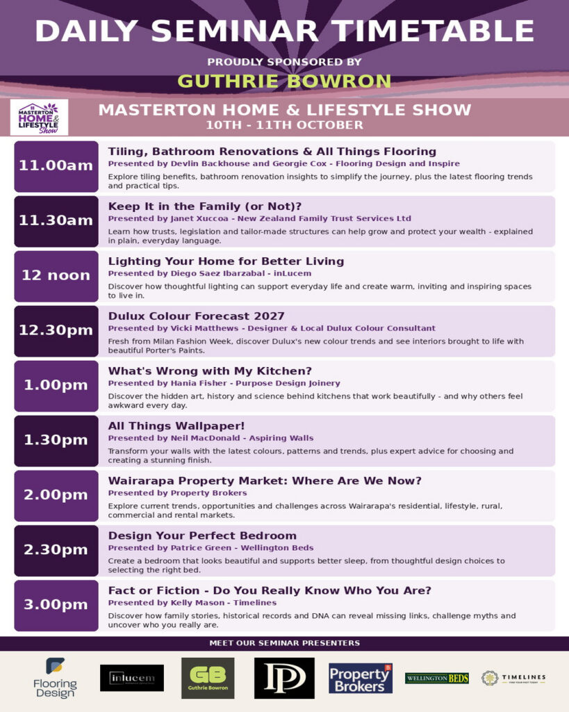 Masterton Show Seminar Timetable 788